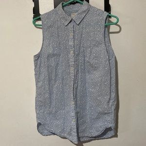 SOLD - Cute Light Blue Floral Button Up